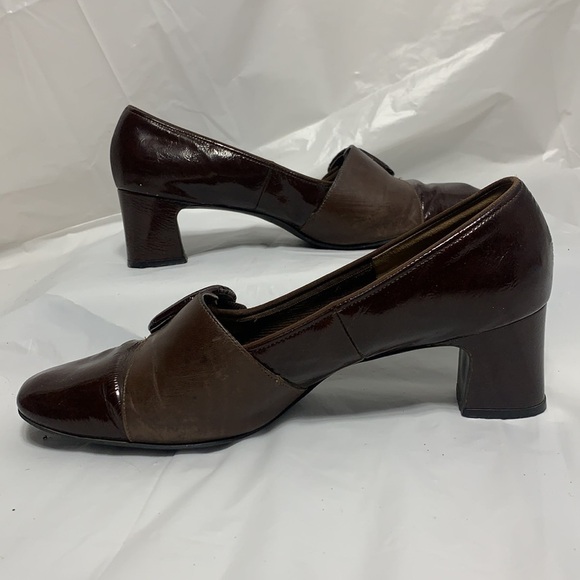 JOYCE California Dark Brown Heeled Loafer size 7-1/2 - Picture 6 of 12